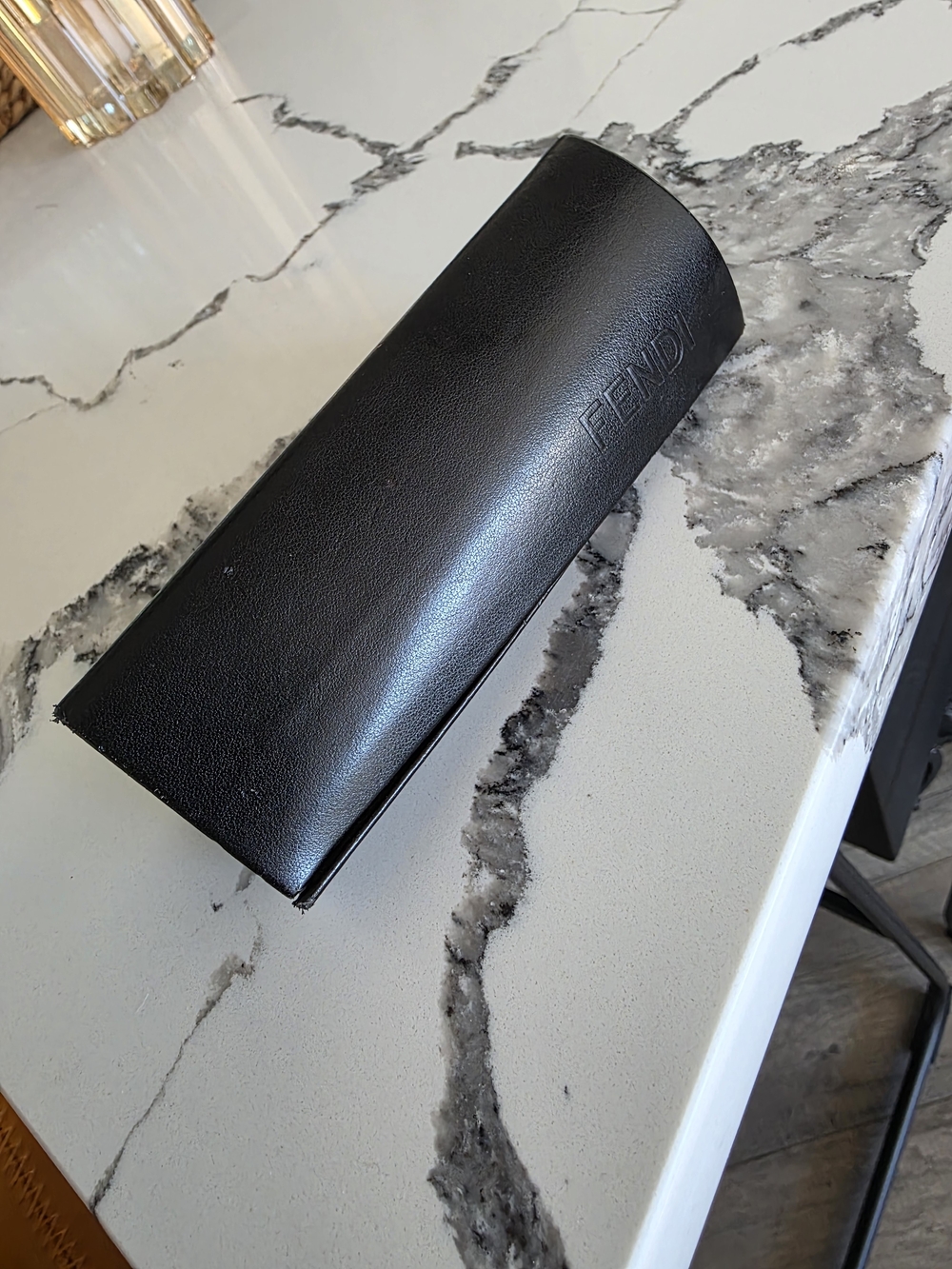Fendi Pre-loved Black Leather Sunglasses Case